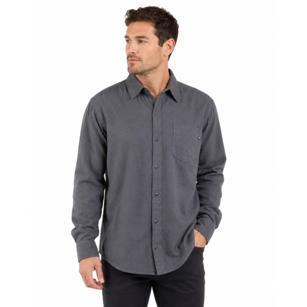 Marmot Gray Long Sleeve Button‎ Down Flannel Shirt L Cold Weather Goprcore 77-42